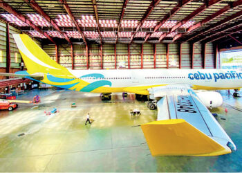 The Cebu Pacific Air Airbus A330 (Trent 700) at the SriLankan Engineering wide-body hangar for a heavy maintenance check